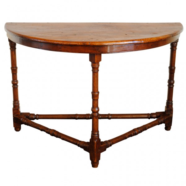 Larice or Abete Demilune Console Table