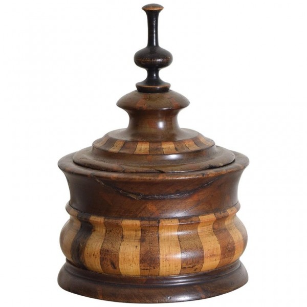 Mixed Woods and Ebonized Tobacco Box