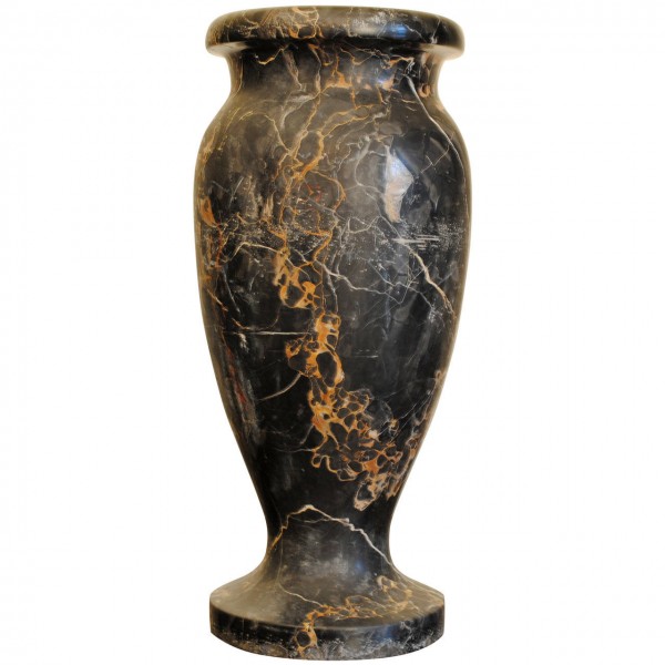 Large Solid Portoro Marble Urn