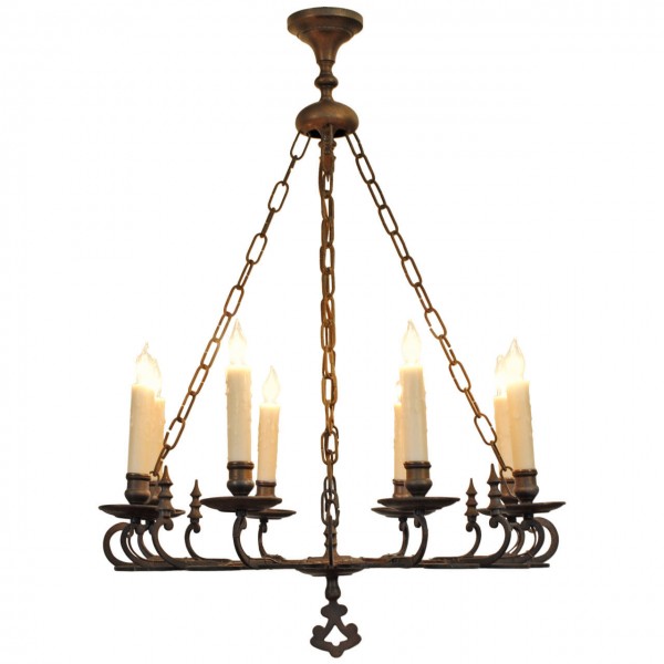 Brass 8-Light Chandelier