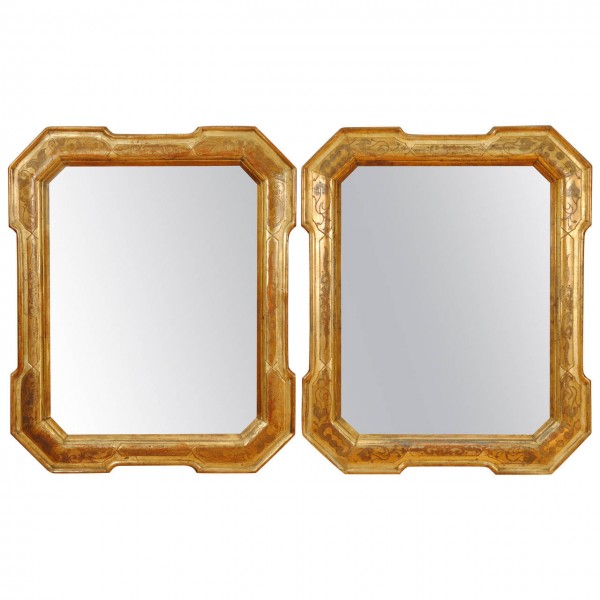 Pair of Ferrara, Giltwood Mirrors 