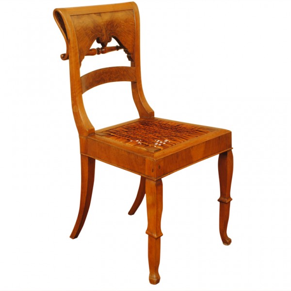 Walnut and Inlaid Side Chair