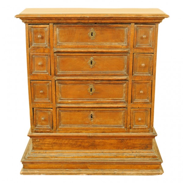 Rare Walnut 12-Drawer Commodino