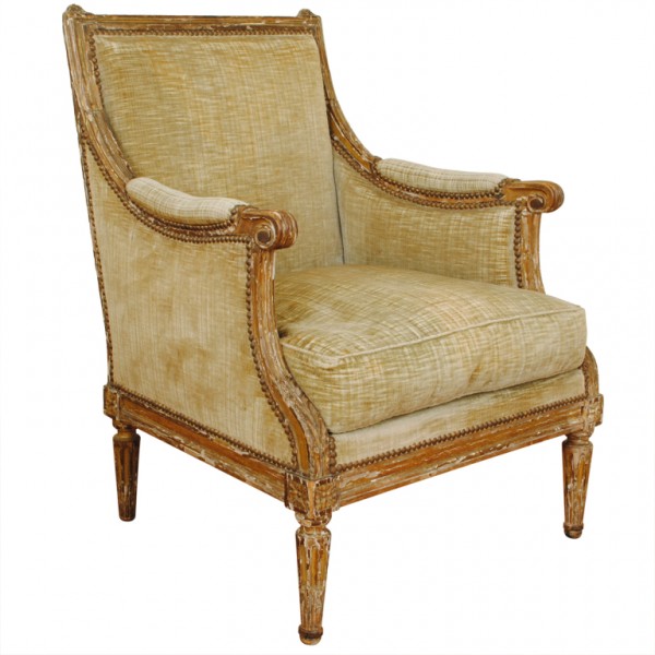 Giltwood and Upholstered Bergere