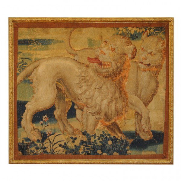 Tapestry Fragment in a Regence Giltwood Frame