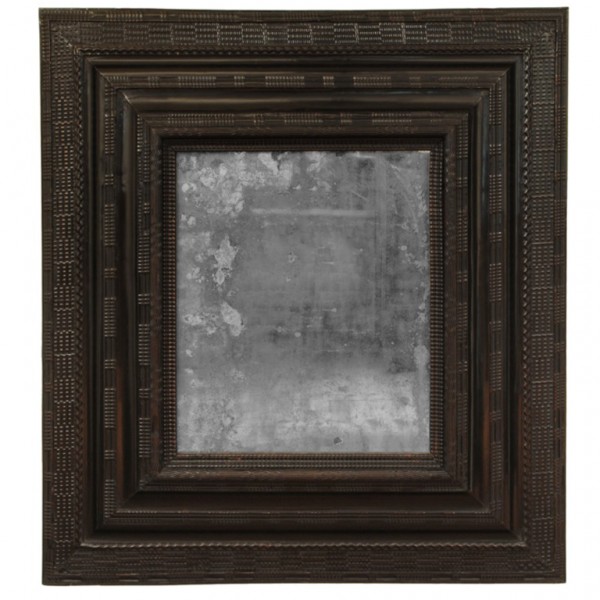 Large Carved and Ebonized Pinewood  Mirror