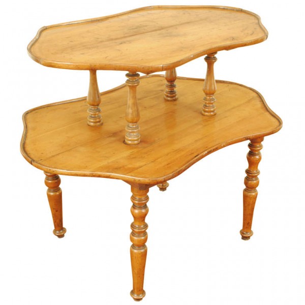 Fruitwood 2-Tier Table