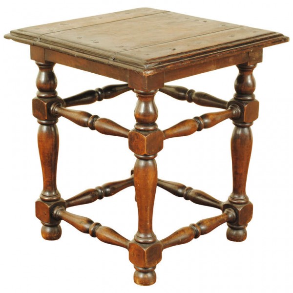 Turned Walnut Side Table