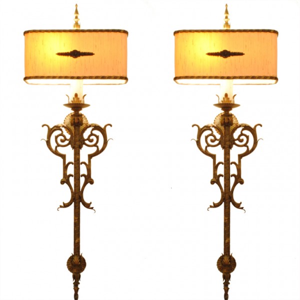 Wonderful Pair of Large Wall Sconces