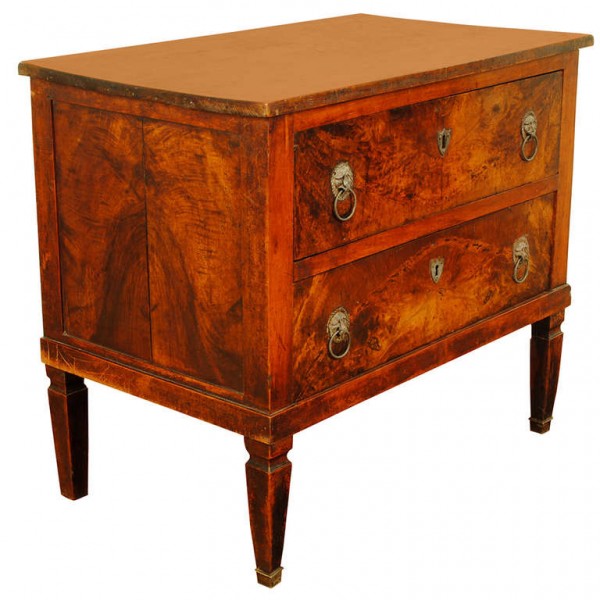 Solid Walnut 2-Drawer Commode