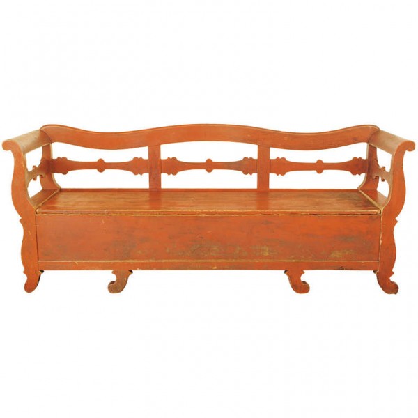 Carved and Painted Kitchen Sofa