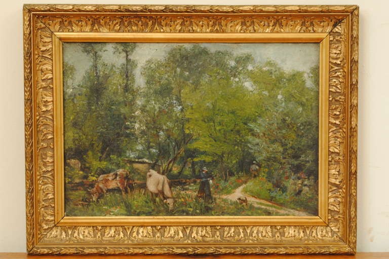 Cattle in Pasture, Oil on Canvas