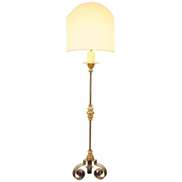 Steel and Brass Floor Lamp