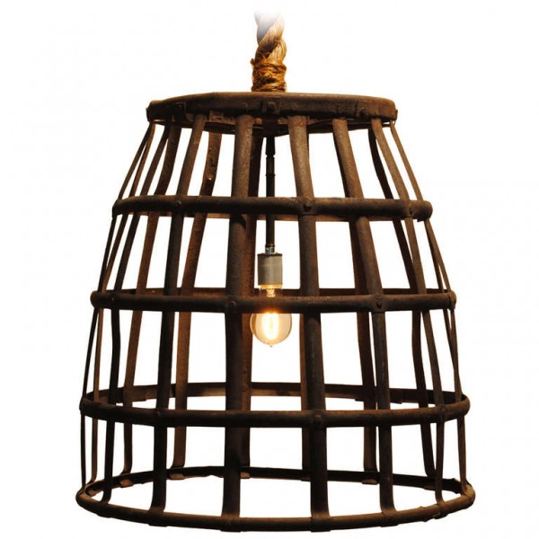 Iron Basket Form Chandelier