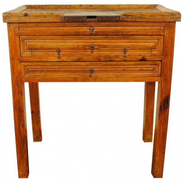 Pinewood Goldsmith`s Work Table 
