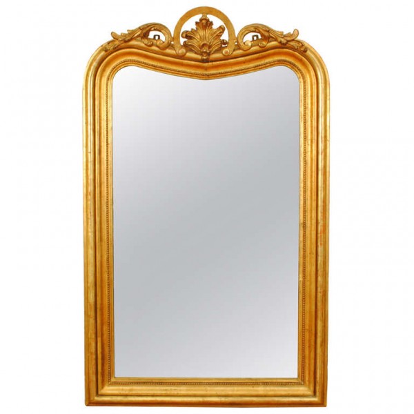 Large Carved Giltwood Salon Mirror 