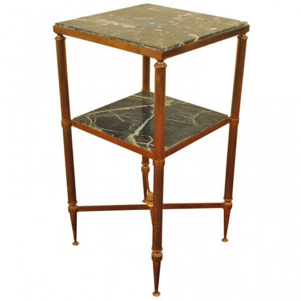 Marble and Cast Brass Two-Tier Etagere 