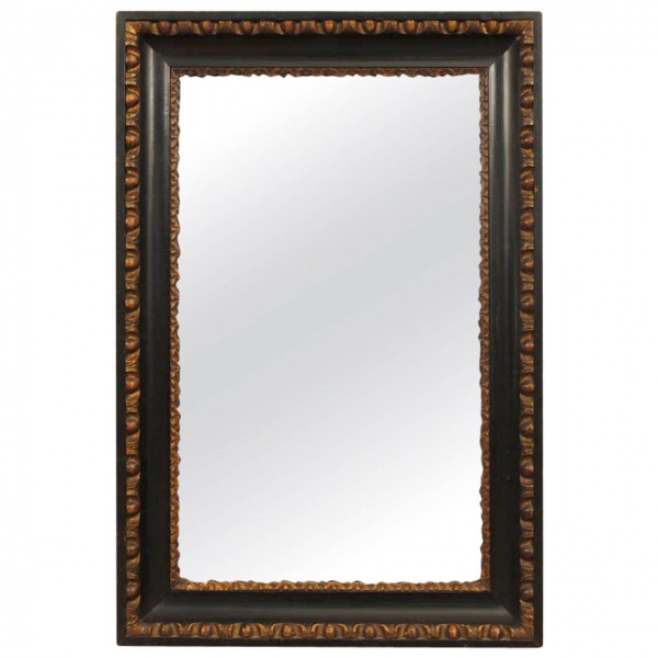 Ebonized and Carved Giltwood Mirror