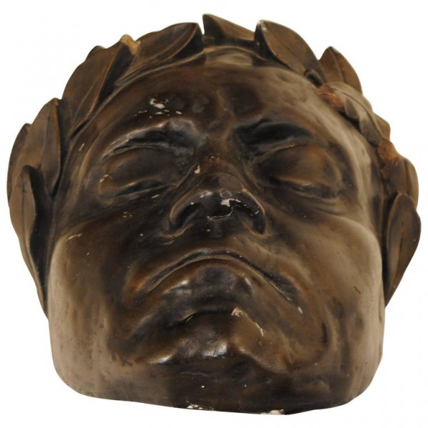 Painted Plaster Death Mask of Beethoven