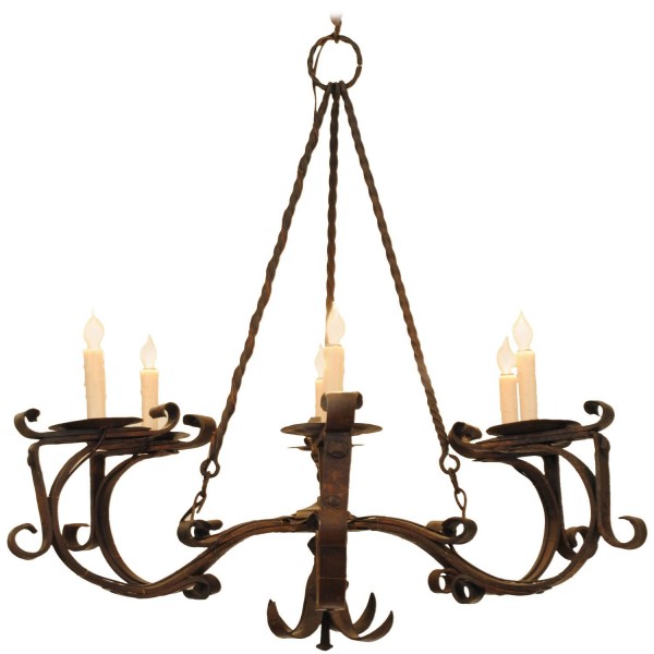 Wrought Iron 6-light Chandelier 