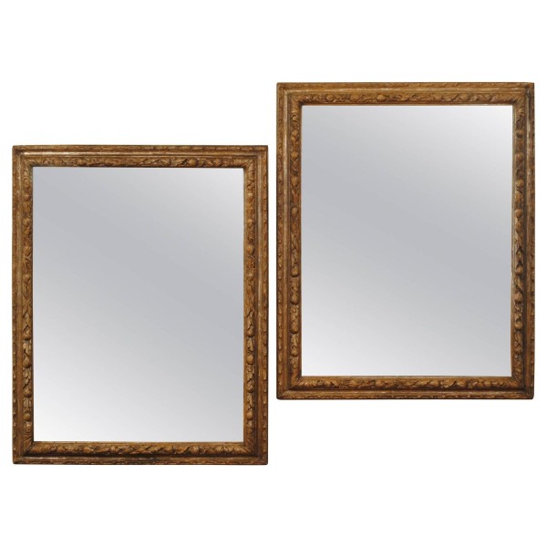 Pair of Carved Silver Gilt Frames as Mirrors