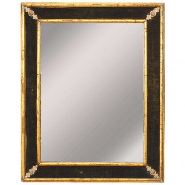 Giltwood and Velvet Mirror