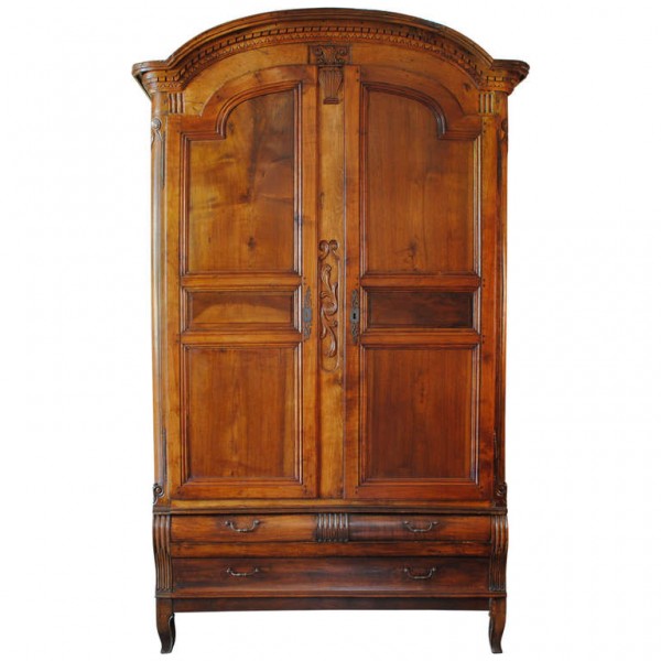 Walnut Two-Door, Three-Drawer Armoire
