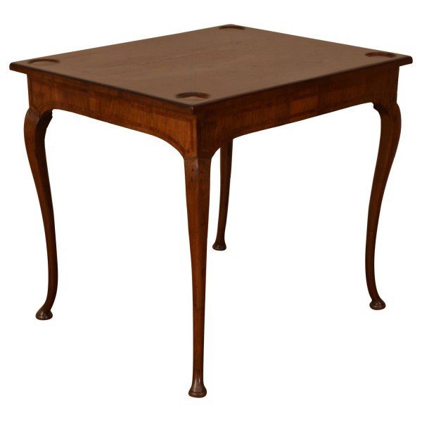 Walnut and Parquetry Inlaid Games Table