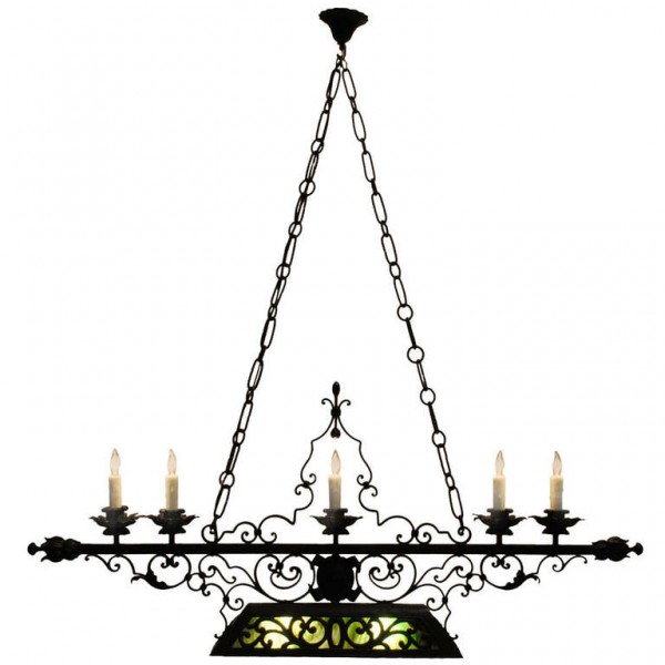 Wrought Iron 7-Light Chandelier