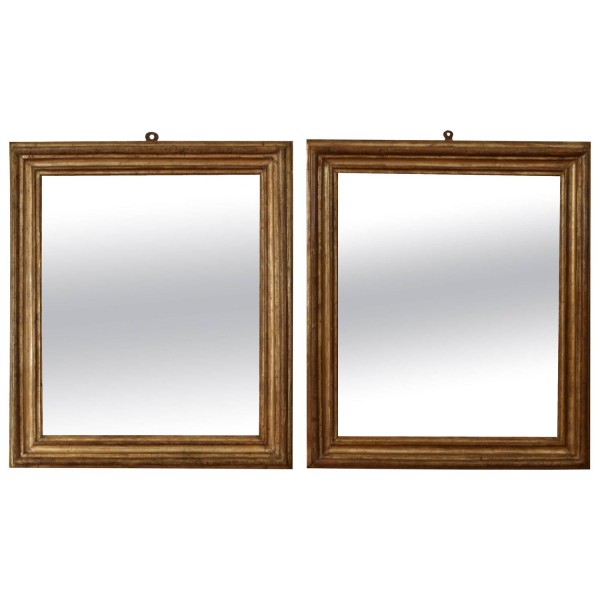 Pair of Silvered Giltwood Frames as Mirrors