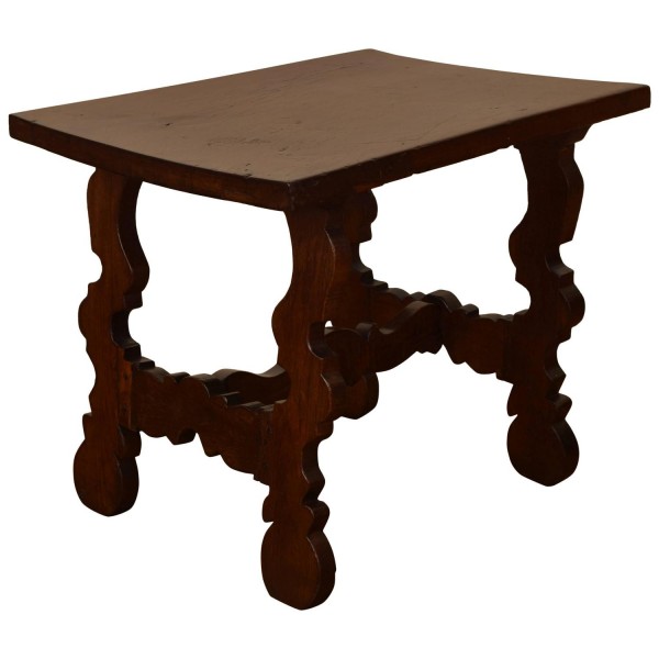 Walnut Trestle Side Table 