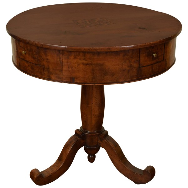 Walnut 4-Drawer Pedestal Table 