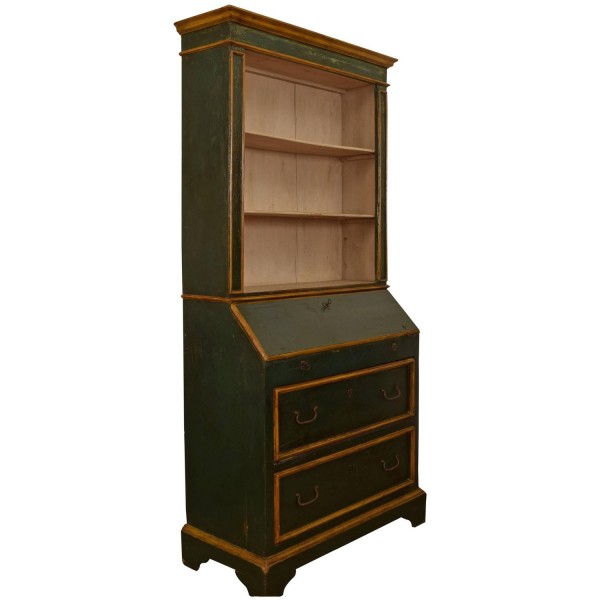 Painted Wood Secretary Bookcase
