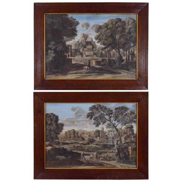 Pair of French Hand Colored Engravings