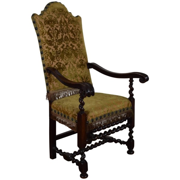 Walnut and Upholstered Poltrona 