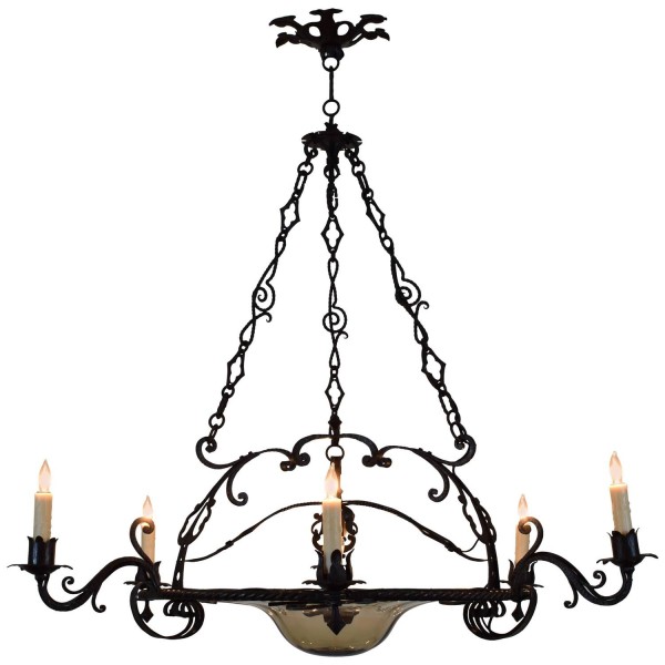 Wrought Iron 7-Light Chandelier