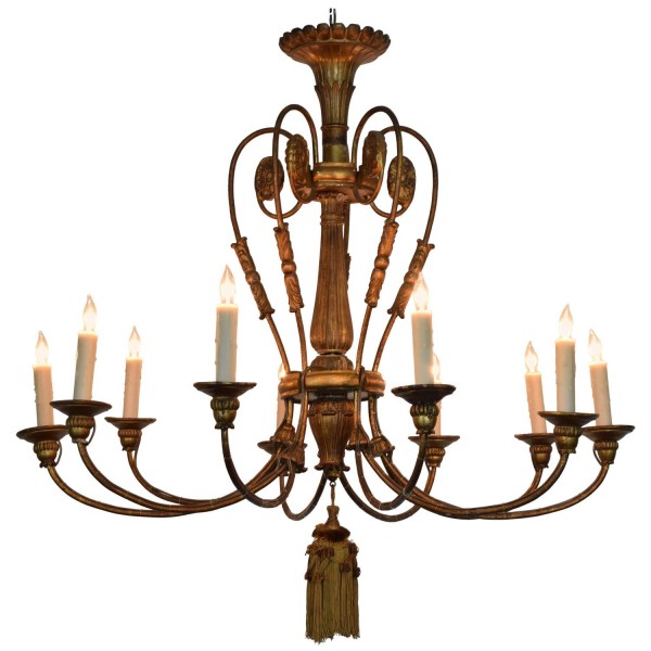 Giltwood and Gilt Iron 10-Light Chandelier