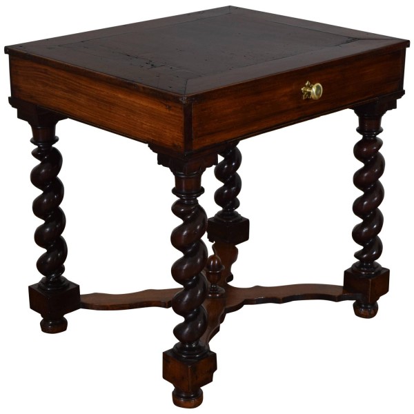 Walnut 1-Drawer Table