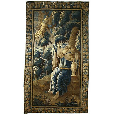 Tapestry Depicting A Seated Man on a Throne
