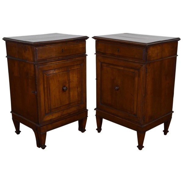 Pair of Walnut Bedside Commodes