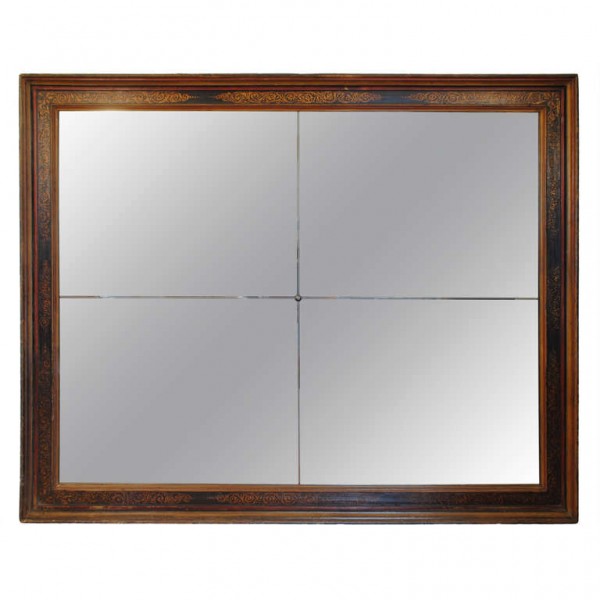 Large Painted and Parcel Gilt Mirror