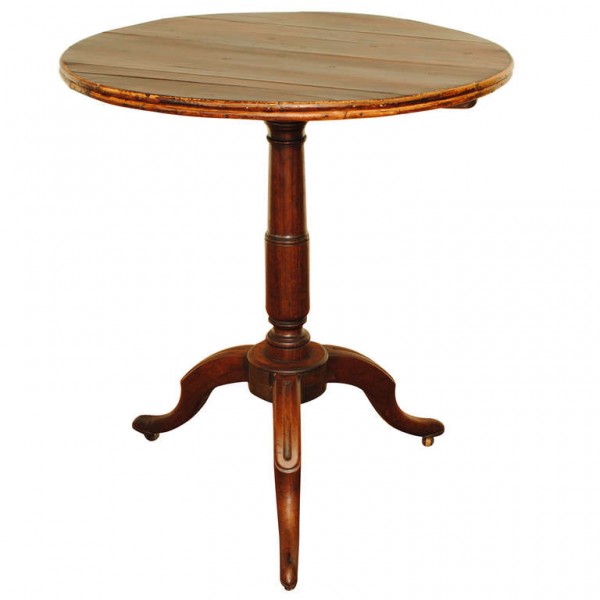 Provincial Mahogany, Walnut, and Bamboo Gueridon