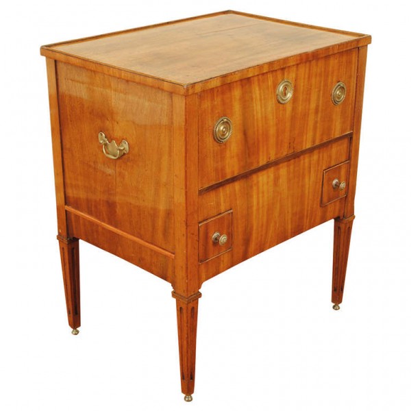 3-Drawer Night Table with Brass Hardware