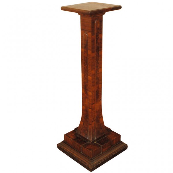 Walnut Veneered Pedestal
