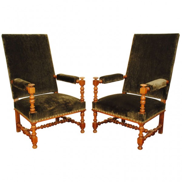 Pair of Fruitwood Fauteuils