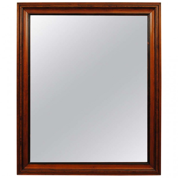 Walnut Mirror with Ebonized and Inlaid Detail