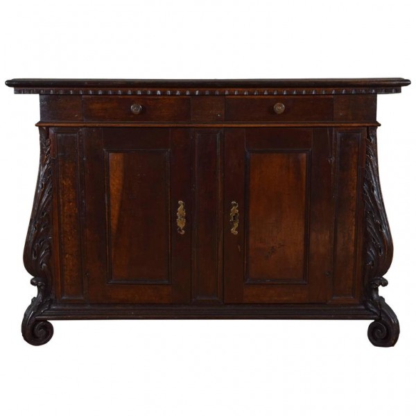 Carved Walnut Credenza