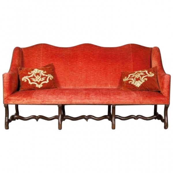 Walnut and Upholstered Divano
