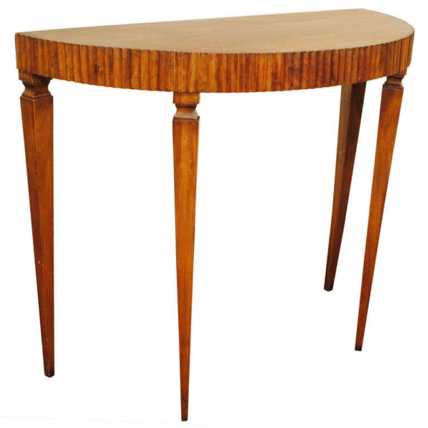 Walnut Demilune Console