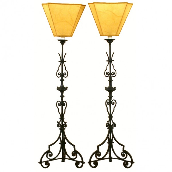 Pair of Wrought Iron Floor Lamps